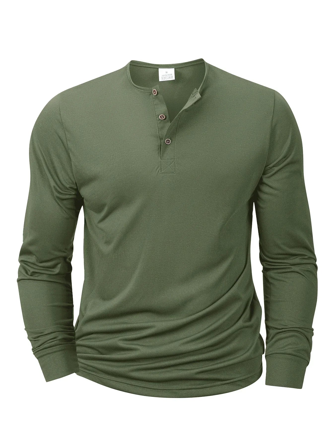 Button Neck Long Sleeve Tee
