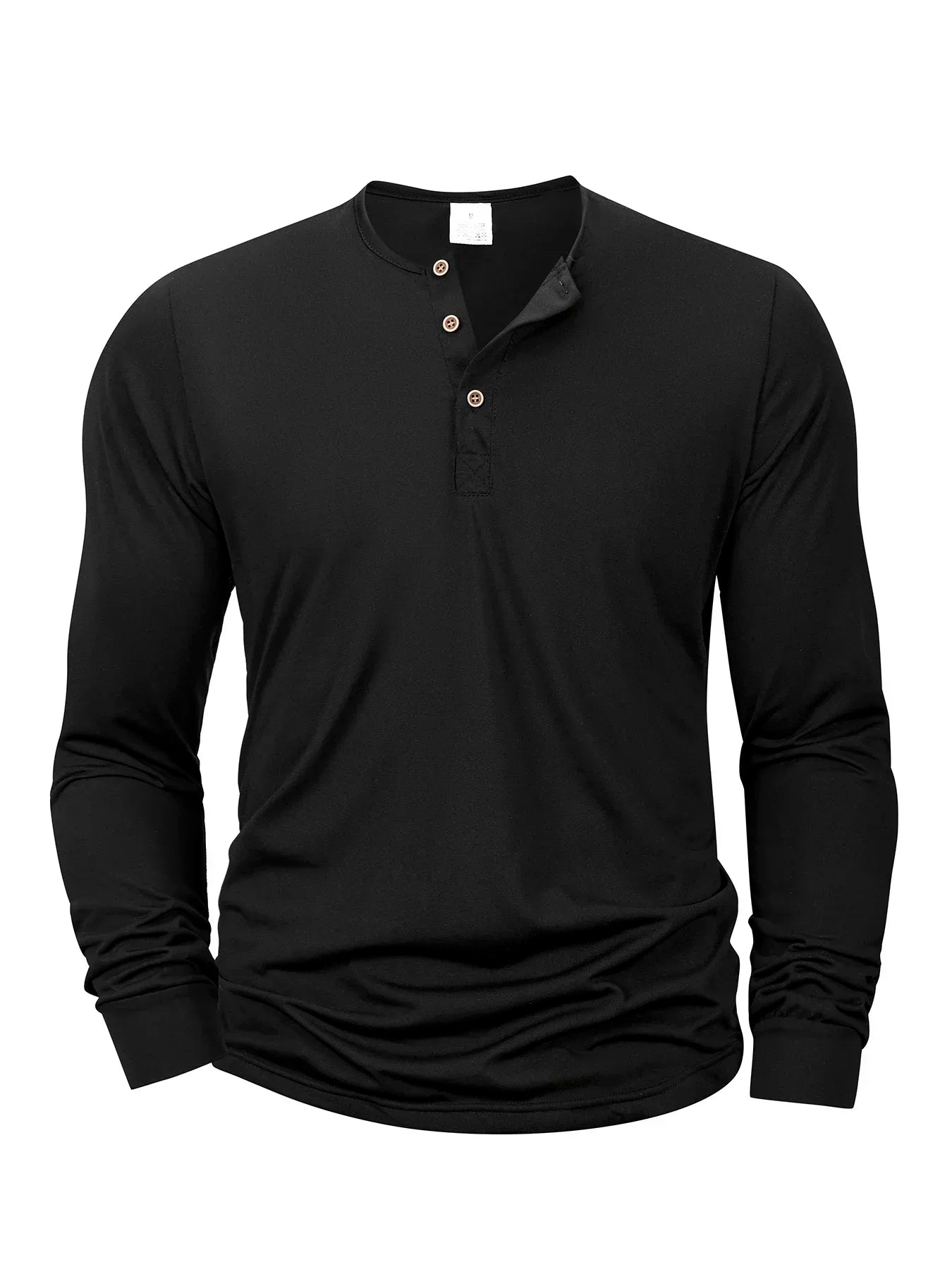 Button Neck Long Sleeve Tee