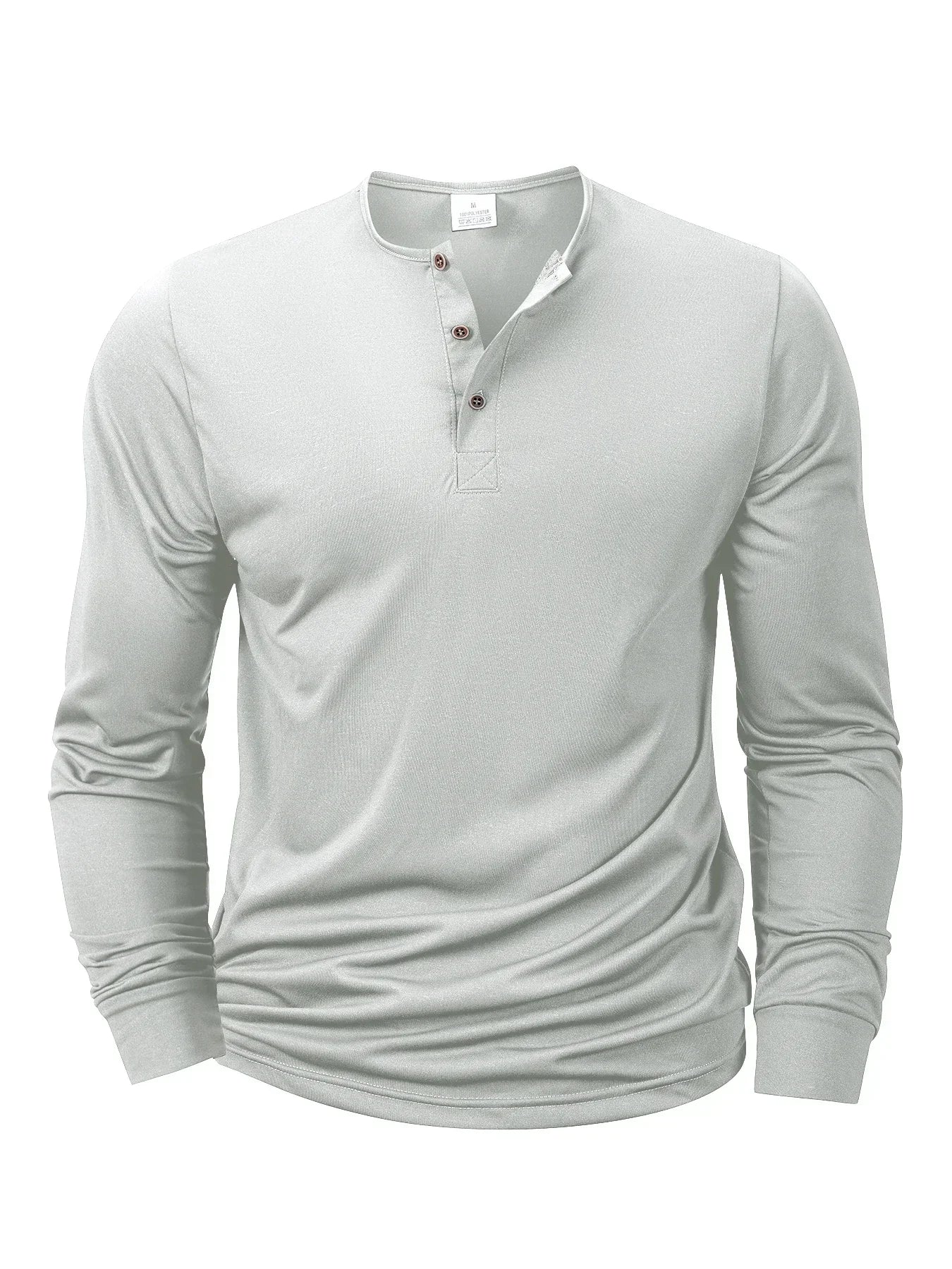 Button Neck Long Sleeve Tee