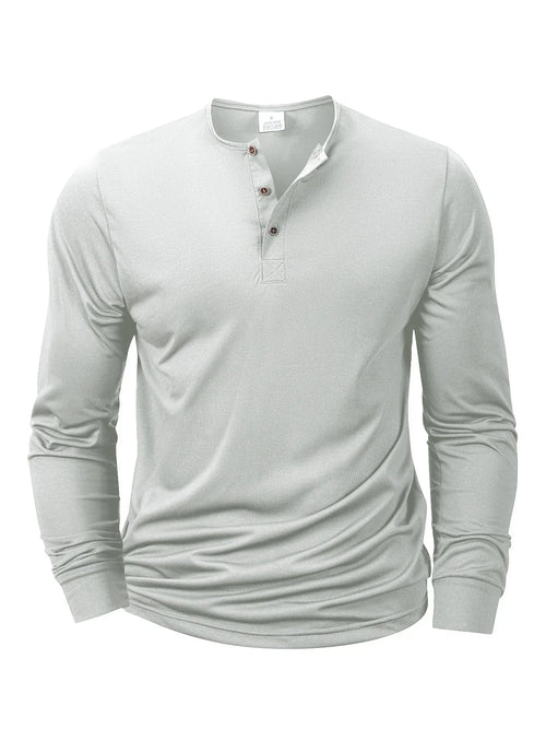 Button Neck Long Sleeve Tee